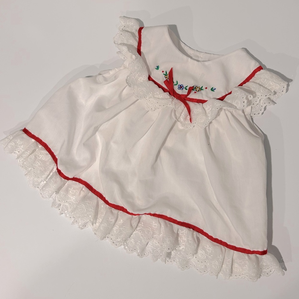 Vintage Eyelet, Ribbon, & Embroidered Dress
